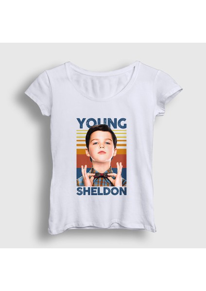 Kadın Beyaz Dizi Young Sheldon Cooper T-Shirt