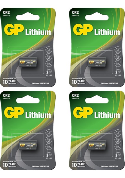Gpcr2 Dlcr2/cr2, Boy Lityum Pil, 3 Volt, 4 Adet Pil