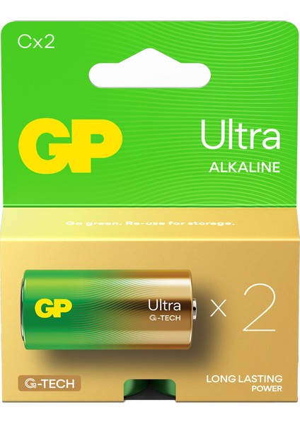 G-Tech Ultra Alkalin Orta LR14 - C Boy 1.5V 2 Kart 4 Adet Pil