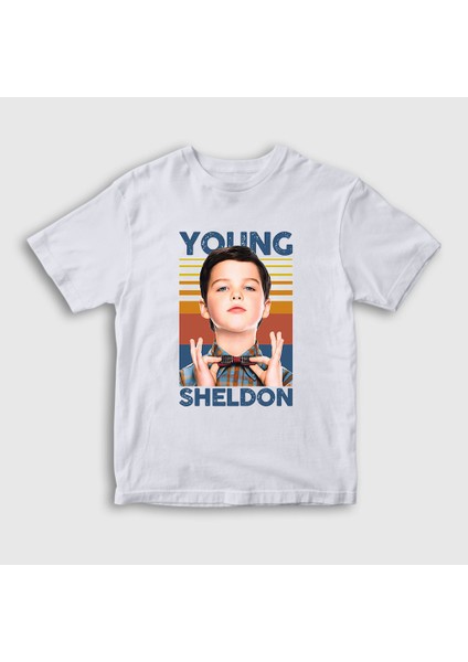 Çocuk Beyaz Dizi Young Sheldon Cooper T-Shirt