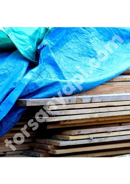 120 gr Mavi Branda – Kenarları Halkalı – Pvc Branda – Kar ve Su Geçirmez - 7 Metre x 16 Metre