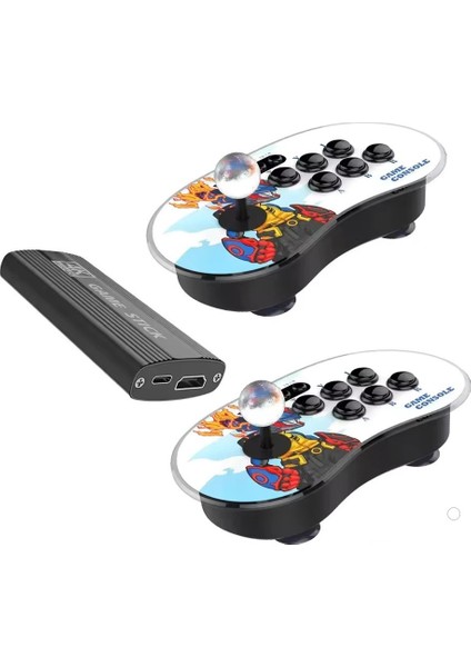 4K Arcade Oyun Konsolu 10000 Retro Oyunlu 2 Kablosuz Joystickli