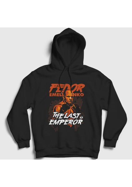 Unisex Siyah Emperor Ufc Mma Fedor Emelianenko Kapüşonlu Sweatshirt