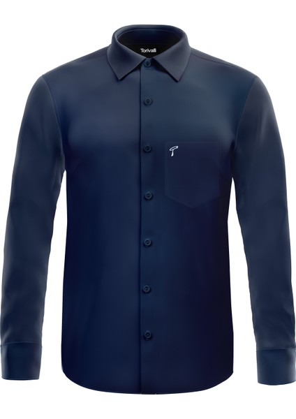 Klasik Fit Geniş Kesim Tek Cepli Kolay Ütülenebilen Mevsimlik Uzun Kollu Düz Renk Erkek Gömlek fiyatları