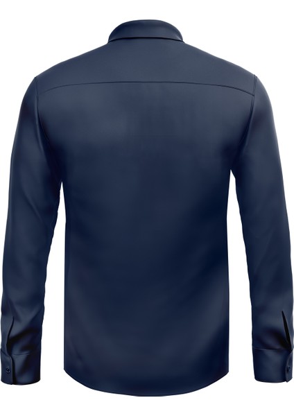 Klasik Fit Geniş Kesim Tek Cepli Kolay Ütülenebilen Mevsimlik Uzun Kollu Düz Renk Erkek Gömlek modelleri