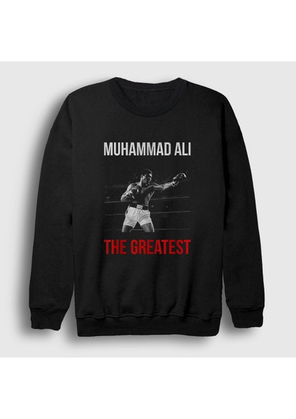 Unisex Siyah Great Boxing Boks Muhammad Muhammed Ali Sweatshirt
