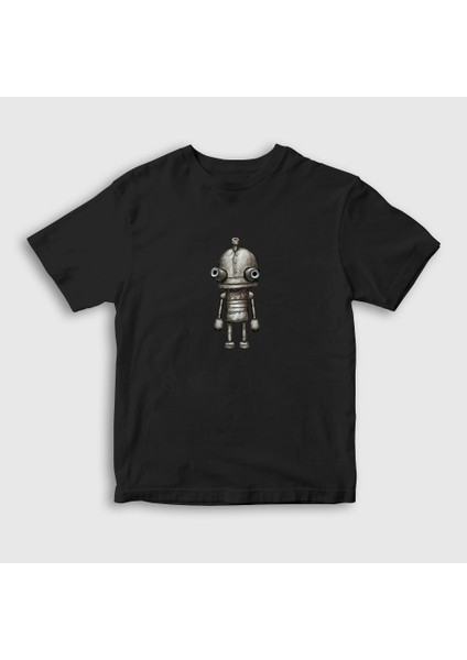 Çocuk Siyah Josef Oyun Machinarium T-Shirt