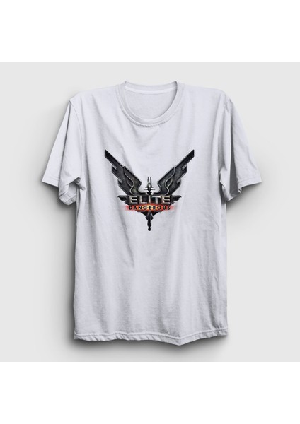 Beyaz Logo Oyun Elite Dangerous T-Shirt