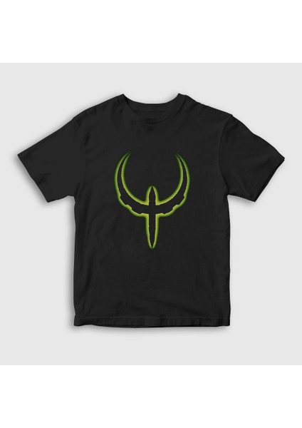 Çocuk Siyah Logo Oyun Quake 4 Iv T-Shirt