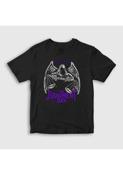 Çocuk Siyah Logo Wwe Güreş The Judgment Day T-Shirt