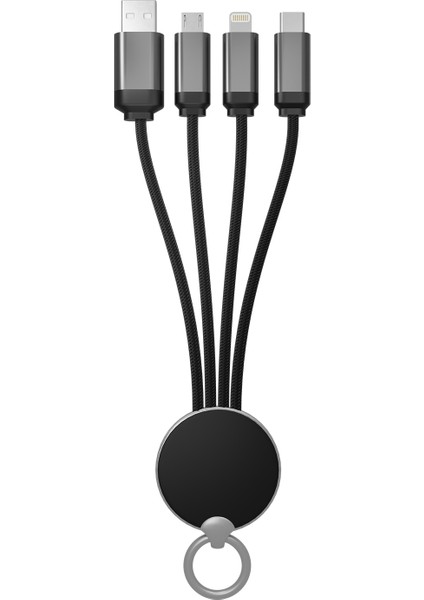 SL-CP110 20CM 2A Microusb+Lightning+Typec 3 In 1 LED Logolu Şarj Kablosu
