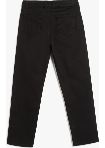 Düğme Detaylı Pamuklu Basic Chino Pantolon