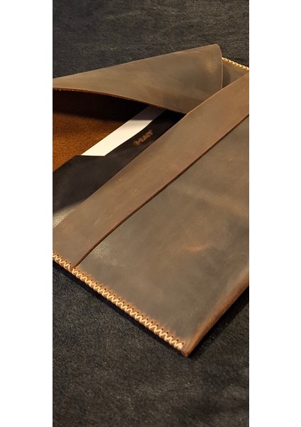 Macbook Kılıfı Kahve Nubuk Hakiki Deri 13" Macbook Pro ve Air Taşıma Çantası