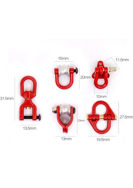 Metal Kaldırma Kasnağı Kelebek Halka Toka Römork Çekme Kancası Aksesuarları 1/10 Rc Paletli Eksenel SCX10 AXI03004 Trx4,c (Yurt Dışından)