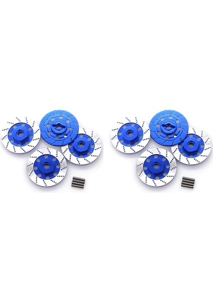 8 Adet Metal Fren Diski Jant Kutusu Metal Altıgen Adaptör 12MM 1/10 Sakura D4 On-Road Yarış Rc Araba Parçaları, Lacivert (Yurt Dışından)