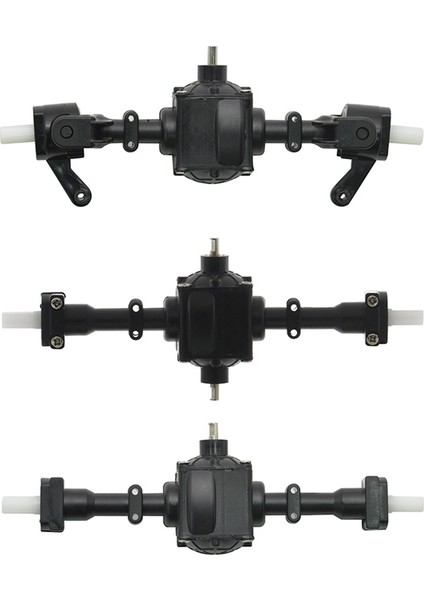 3 Adet Siyah Plastik ve Metal Ön Arka Orta Köprü Aks Yedek Parçaları Fayee FY004 Q64 Q60 B36 MN77 1/16 6WD Rc Araba (Yurt Dışından)