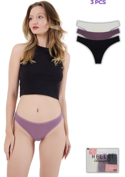 Kadın Brazilian Tanga Külot 3'lü Set