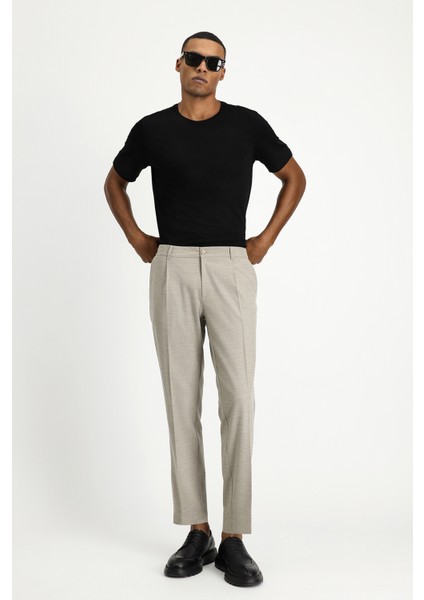 Likralı Pileli Klasik Kumaş Pantolon