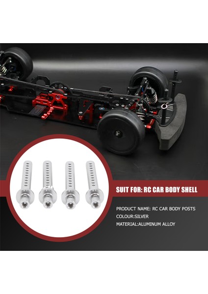 4 Adet Metal Rc Araba Kabuk Sütun Vücut Mesajları Montaj Için 1/10 Paletli Araba Eksenel SCX10 SCX10 Iı D90, Gümüş (Yurt Dışından)