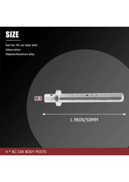 4 Adet Metal Rc Araba Kabuk Sütun Vücut Mesajları Montaj Için 1/10 Paletli Araba Eksenel SCX10 SCX10 Iı D90, Gümüş (Yurt Dışından)