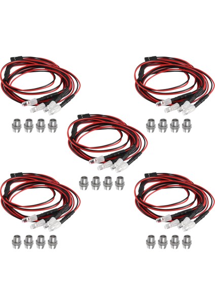 4 Rc LED Işık Kiti Için 1/10 Rc Araba Kamyon Paletli Rc Modeli Drift Araba Far Arka Lambası, 5mm, Renkli (Yurt Dışından) fiyatları