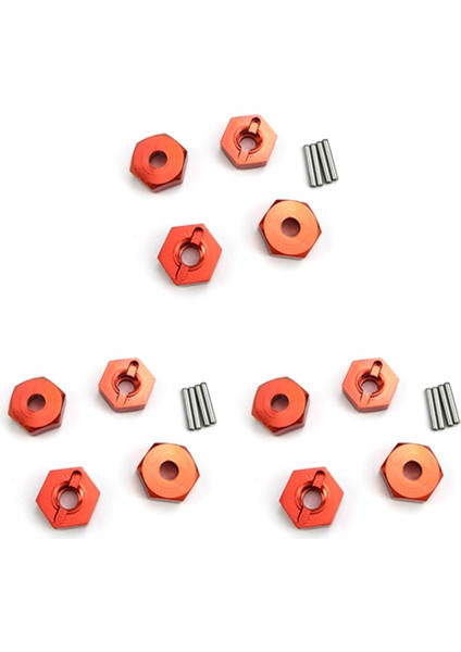 3 Takım 12MM Birleştirici Tekerlek Hub Hex Adaptörü MN86K MN86KS MN86 MN86S Mn G500 1/12 Rc Araba Yükseltme Parçaları Aksesuarları, Kırmızı (Yurt Dışından)