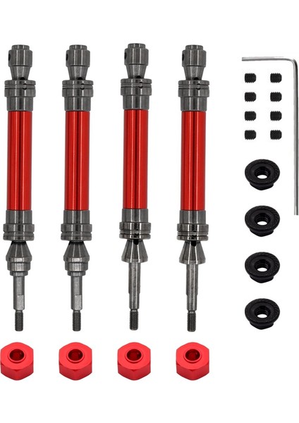 4 Adet Metal Ön ve Arkadan Çekişli Motosiklet Mili Cvd 1/10 Slash Stampede Hoss Vxl Rc Araba Parçaları, Kırmızı (Yurt Dışından)