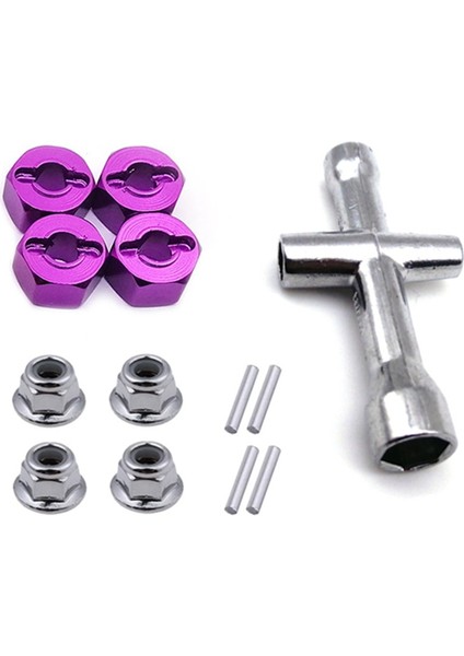Metal 12MM Tekerlek Altıgen Adaptör 7mm Kalınlığı Flanşlı Kilit Somun Anahtarı 1/10 Stampede Slash Rc Araba, 3 (Yurt Dışından)