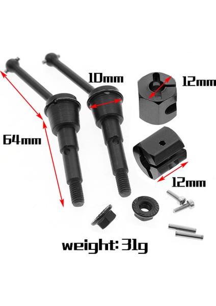 2 Adet Metal Tahrik Mili Cvd ve Adaptör Somun Seti Sw-01 SW01 1/24 4WD Rc Araba Yükseltme Parçaları,1 (Yurt Dışından) fiyatları