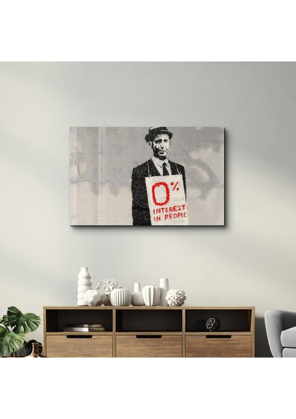 Banksy - Zero Percent Interest Cam Tablo