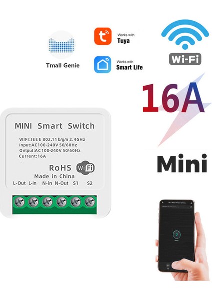 4 Adet Mını Wıfı Kesici Ev Dıy Elektrikli Röle Wıfı Anahtarı 16A Kablosuz Otomasyon Modülü Çalışma Tuya Akıllı Akıllı Yaşam (Yurt Dışından) indirimleri