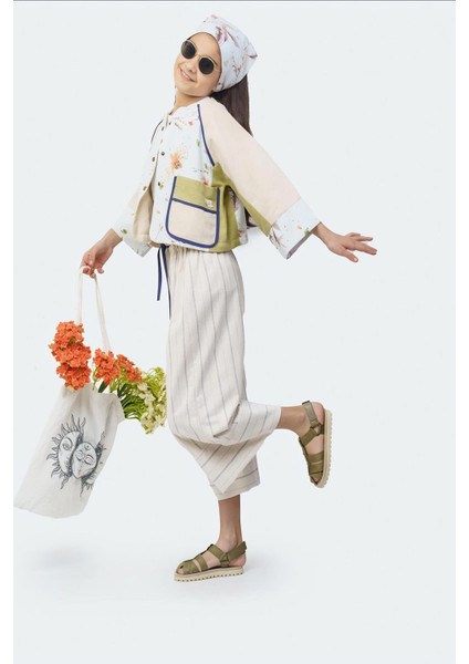 Renk Bloklu Kimono Kol Kız Çocuk Ceket MKN2018 fiyatları