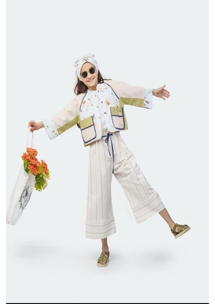 Renk Bloklu Kimono Kol Kız Çocuk Ceket MKN2018 modelleri