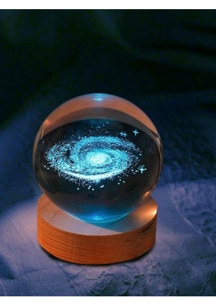 Samanyolu Toz Bulutu Tasarımlı Dekoratif Usb'li Gece Lambası 6 cm