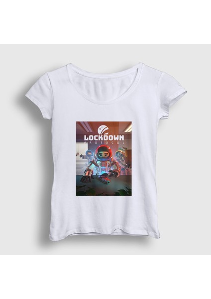 Kadın Beyaz Oyun Lockdown Protocol T-Shirt
