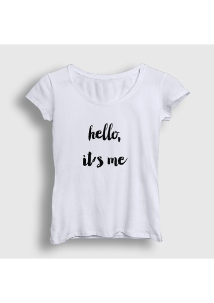 Kadın Beyaz Hello It's Me Müzik Adele T-Shirt