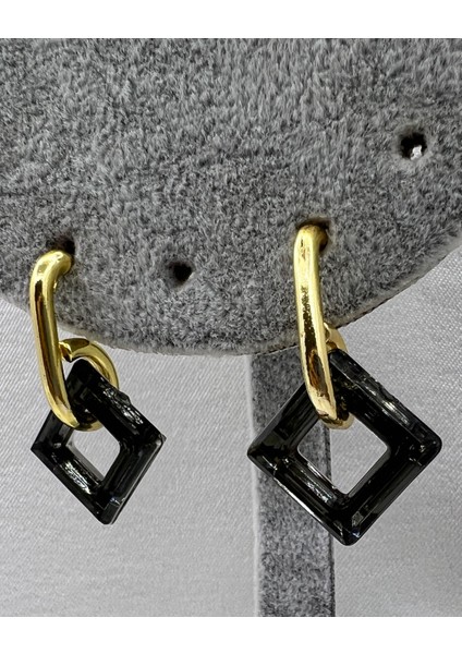 Gold Gri Renk Küpe