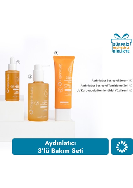 Aydınlatıcı Cilt Bakım Seti I C Vitamini Niasinamid Ferulik Asit I 3'lü Set