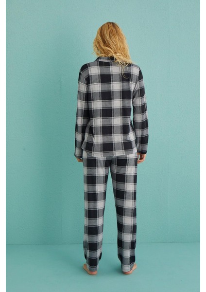 Kadın Genç Milan Önden Düğmeli Uzun Kollu Pijama Takımı | 50701-63 fırsatları