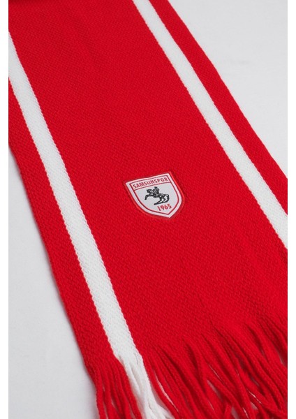 Samsunspor Beyaz Çizgili Triko Atkı modelleri