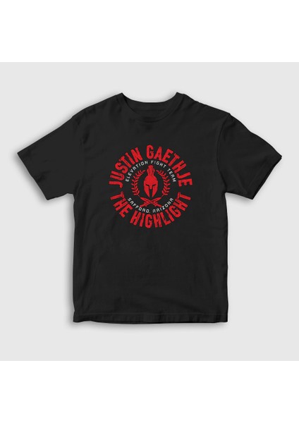 Çocuk Siyah Highlight Ufc Mma Justin Gaethje T-Shirt