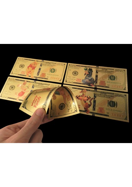Winnie The Pooh (Ayı Winnie) 24K Altın Kaplama 5 Li Set