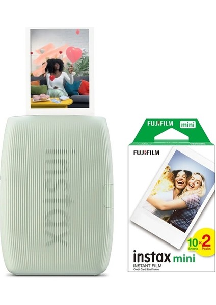 Instax Mini Link 3 Yeşil Akıllı Telefon Yazıcısı ve 20'li Mini Film