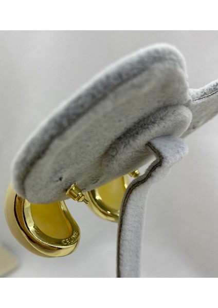 Krem Taşlı Gold Damla Model Küpe indirimleri