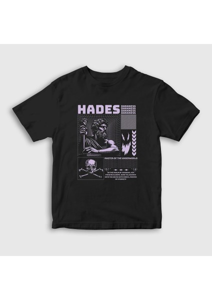 Çocuk Siyah Master Of The Underworld Hades T-Shirt
