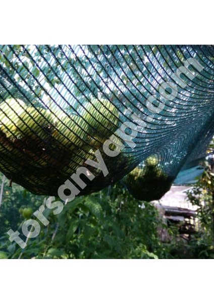 Bahçe Gölgeleme Filesi – 55Lik Çit Filesi – Siyah Şeritli Halkalı – Yeşil - 5 Metre x 70 Metre