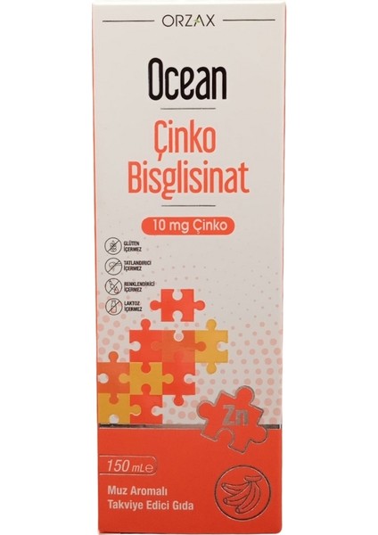 Ocean Çinko Bisglisinat Şurup 150 ml - Muz Aromalı