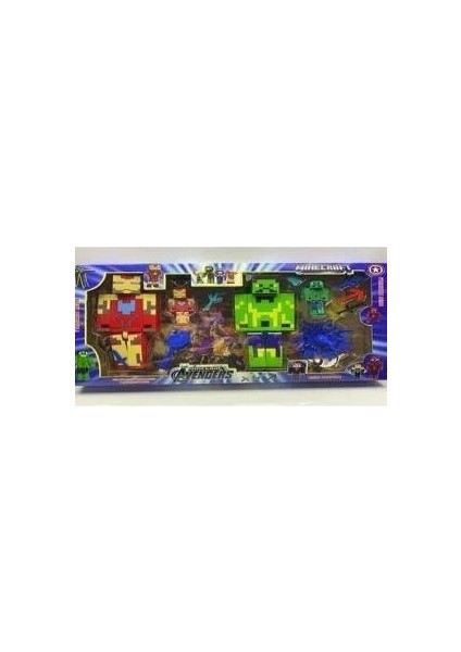 Minecraft Hulk ve Iron Man Seti Süper Kahramanlar Figür Set