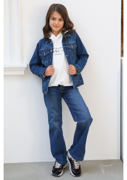 Unisex Çocuk Kot Ceket