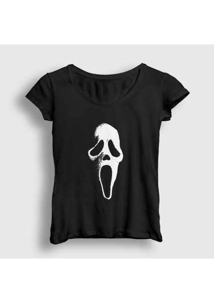 Kadın Siyah Maske Çığlık Korku Filmi Scream T-Shirt